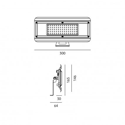 LED Technické svietidlo 4 v 1 MULTILUXO LED/100W/230V 4000K IP65 30 cm