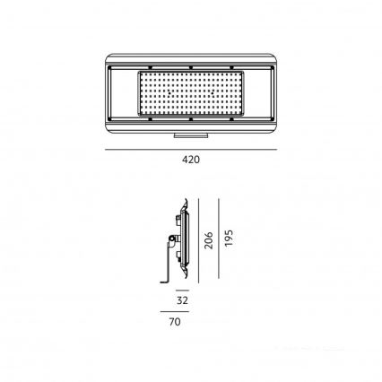 LED technické svietidlo 4 v 1 MULTILUXO LED/200W/230V 4000K IP65 42 cm
