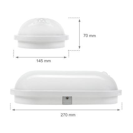 LED Technické svietidlo s PIR senzorom LED/20W/230V IP54