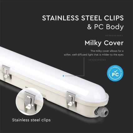 LED Technické žiarivkové svietidlo s núdzovým modulom EMERGENCY LED/48W/230V 4000K 150cm IP65
