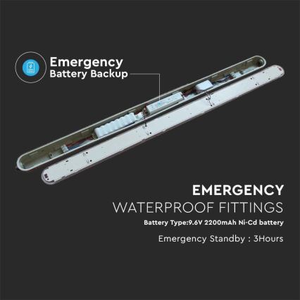 LED Technické žiarivkové svietidlo s núdzovým modulom EMERGENCY LED/48W/230V 4000K 150cm IP65
