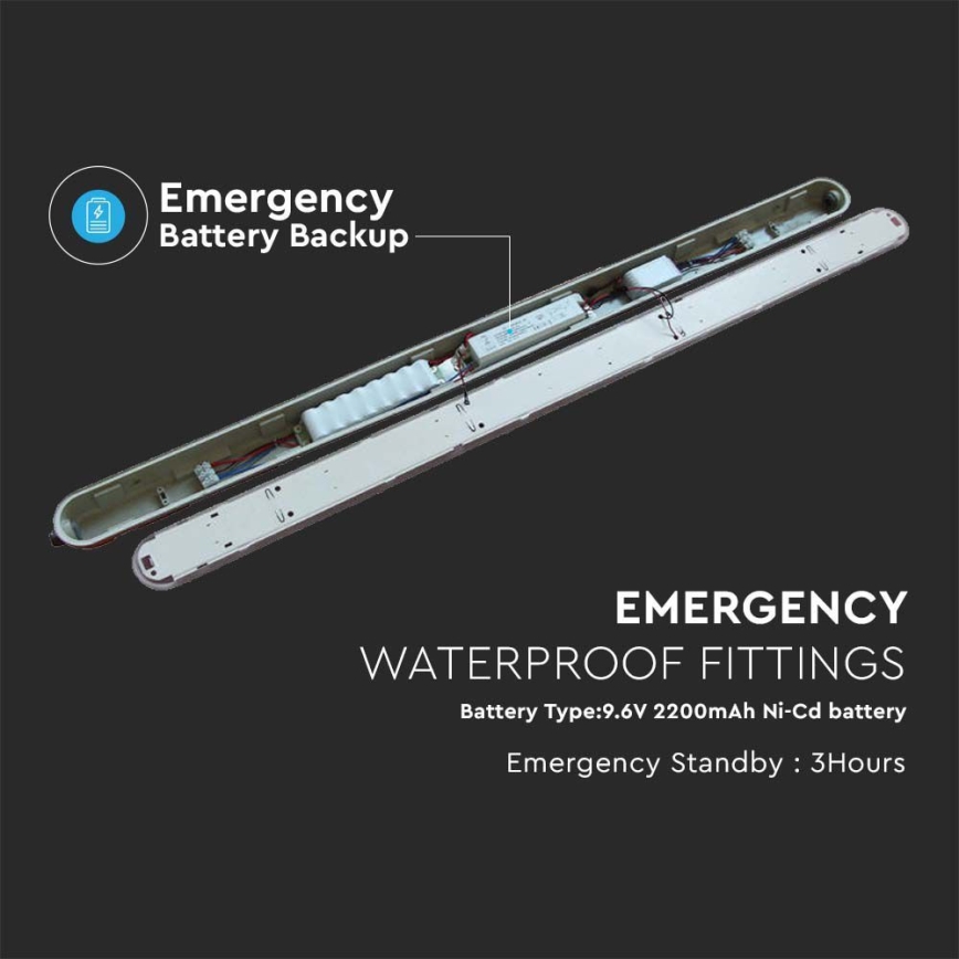 LED Technické žiarivkové svietidlo s núdzovým modulom EMERGENCY LED/48W/230V 4000K 150cm IP65