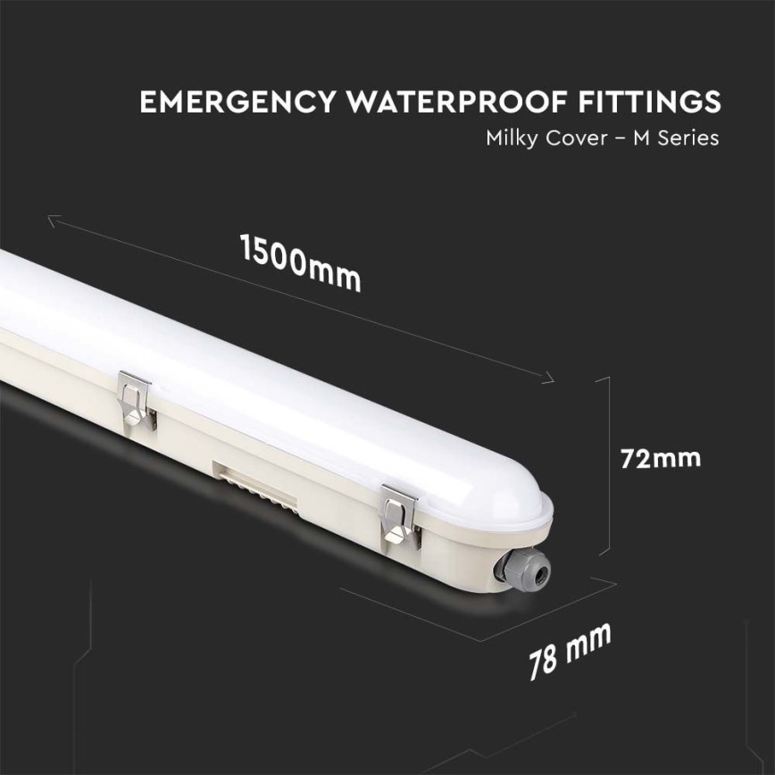 LED Technické žiarivkové svietidlo s núdzovým modulom EMERGENCY LED/48W/230V 4000K 150cm IP65