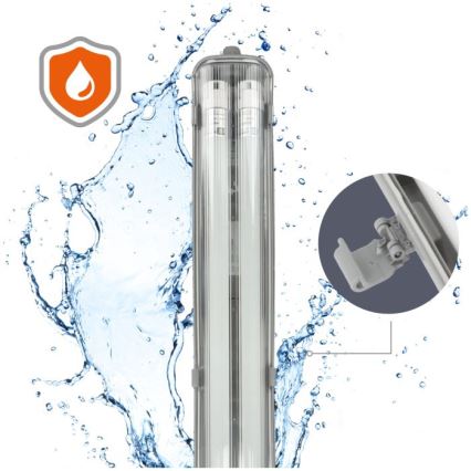 LED technické žiarivkové svietidlo T8, 2×G13 (2×18 W) / 230 V, 5000 K, IP65, 127 cm