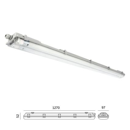 LED technické žiarivkové svietidlo T8, 2×G13 (2×18 W) / 230 V, 5000 K, IP65, 127 cm