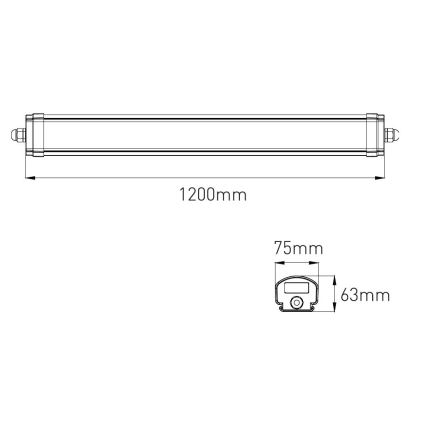 LED Stmievateľné technické žiarivkové svietidlo VOLITER LED/20/28/36W/230V 3000/4000/6000K 120 cm IP65 biela
