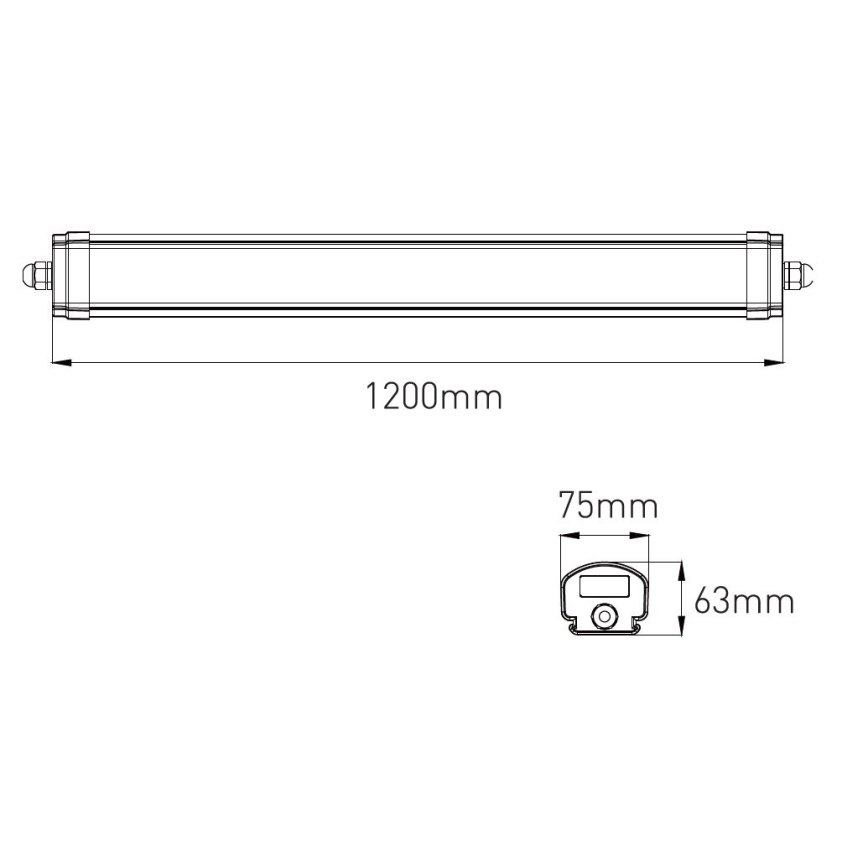 LED Stmievateľné technické žiarivkové svietidlo VOLITER LED/20/28/36W/230V 3000/4000/6000K 120 cm IP65 biela