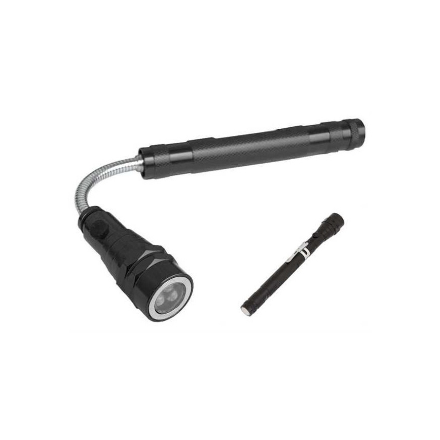 LED Teleskopická baterka s magnetom 3xLED/4×LR44