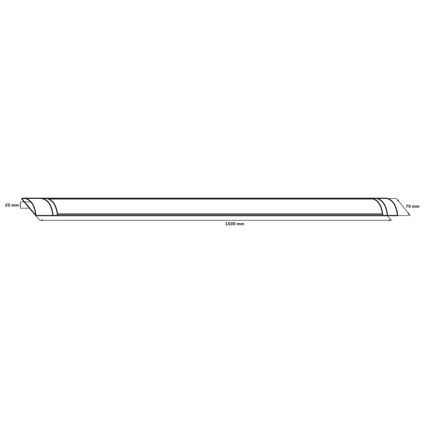 LED trubicové svietidlo LED/50W/230V 4000K 150 cm čierna