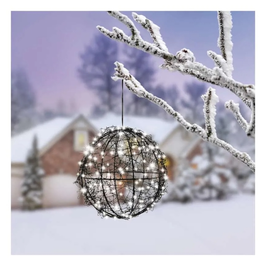 LED vianočná dekorácia 200×LED/230 V, priemer 20 cm