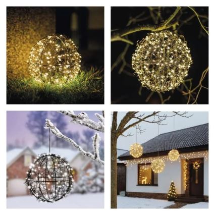 LED vianočná dekorácia 200×LED/230 V, priemer 20 cm