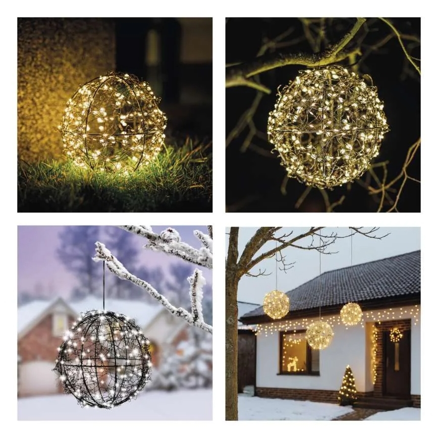 LED vianočná dekorácia 200×LED/230 V, priemer 20 cm
