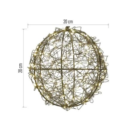 LED vianočná dekorácia 200×LED/230 V, priemer 20 cm