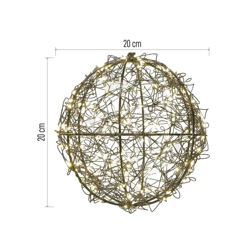 LED vianočná dekorácia 200×LED/230 V, priemer 20 cm