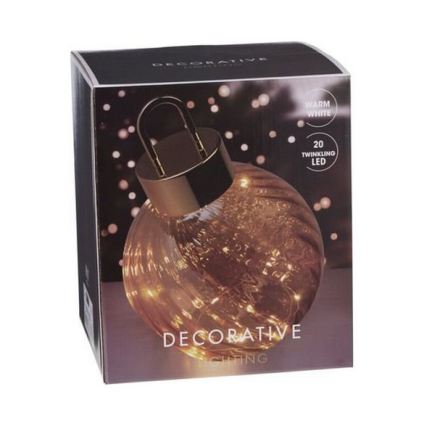 LED Vianočná dekorácia 20xLED/3xAAA pr. 20 cm teplá biela guľa