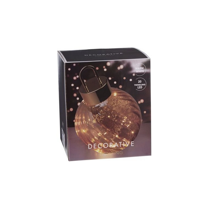 LED Vianočná dekorácia 20xLED/3xAAA pr. 20 cm teplá biela guľa