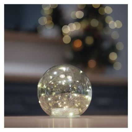 LED vianočná dekorácia 20×LED/3×AA guľa, priemer 15 cm