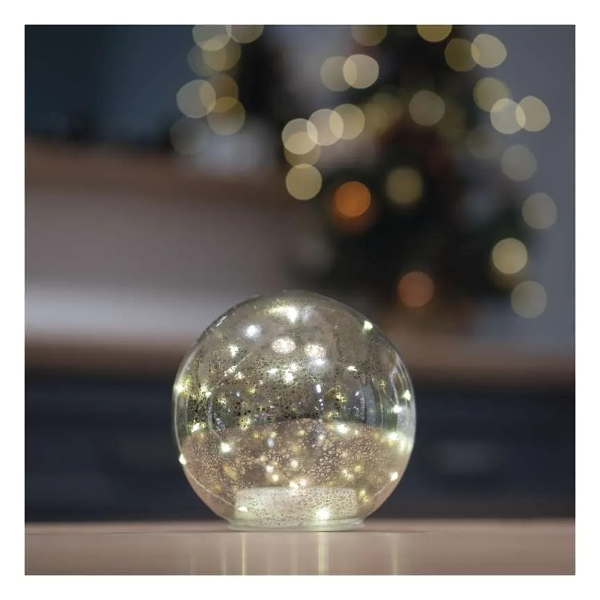 LED vianočná dekorácia 20×LED/3×AA guľa, priemer 15 cm