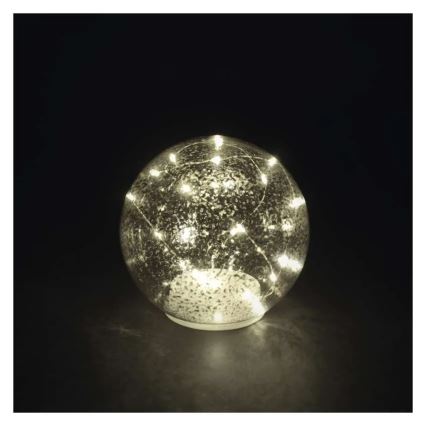 LED vianočná dekorácia 20×LED/3×AA guľa, priemer 15 cm
