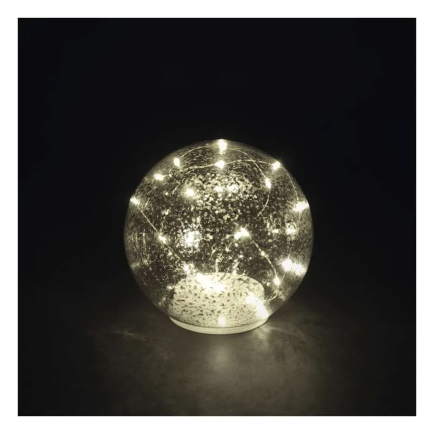 LED vianočná dekorácia 20×LED/3×AA guľa, priemer 15 cm