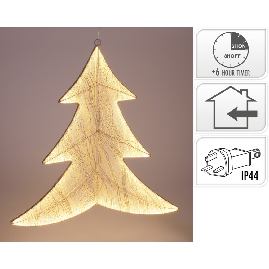 LED Vianočná dekorácia 260xLED/6W/230V 56 cm teplá biela stromček/zlatá