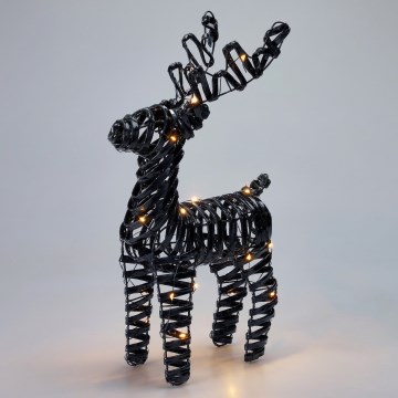 LED Vianočná dekorácia 30xLED/3xAA 37 cm teplá biela sob/čierna