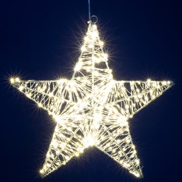 LED Vianočná dekorácia 320xLED/230V 45 cm hviezda teplá biela