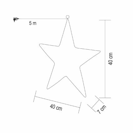 LED Vianočná dekorácia 320xLED/230V 45 cm hviezda teplá biela