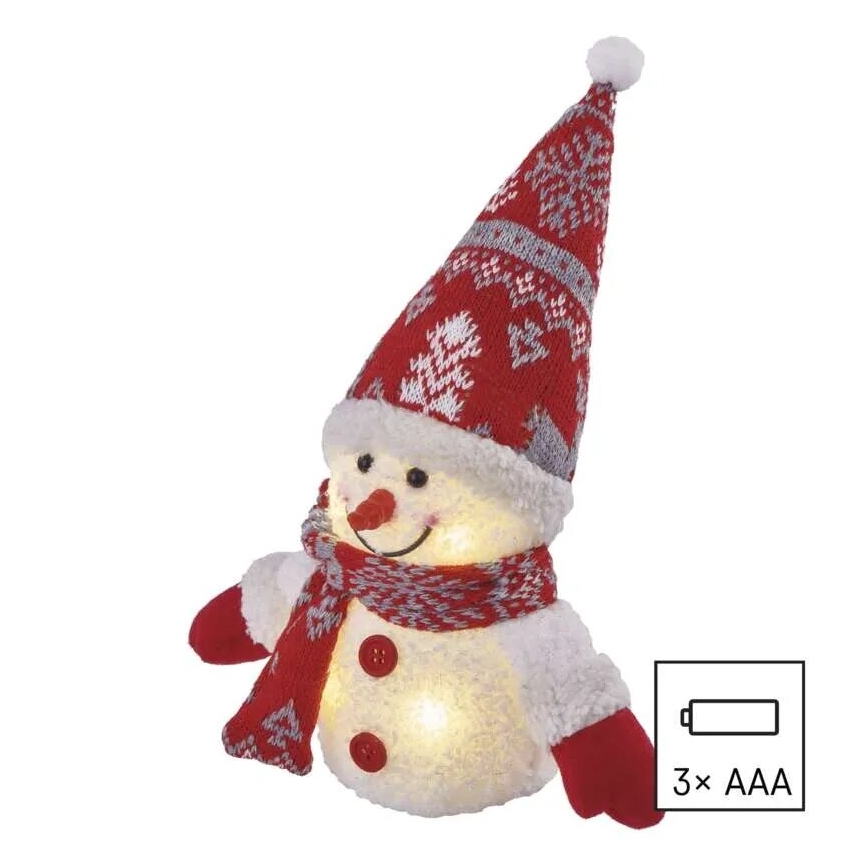 LED Vianočná dekorácia 4xLED/3xAAA snehuliak