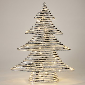 LED Vianočná dekorácia 60xLED/3xAA 60 cm teplá biela stromček/strieborná