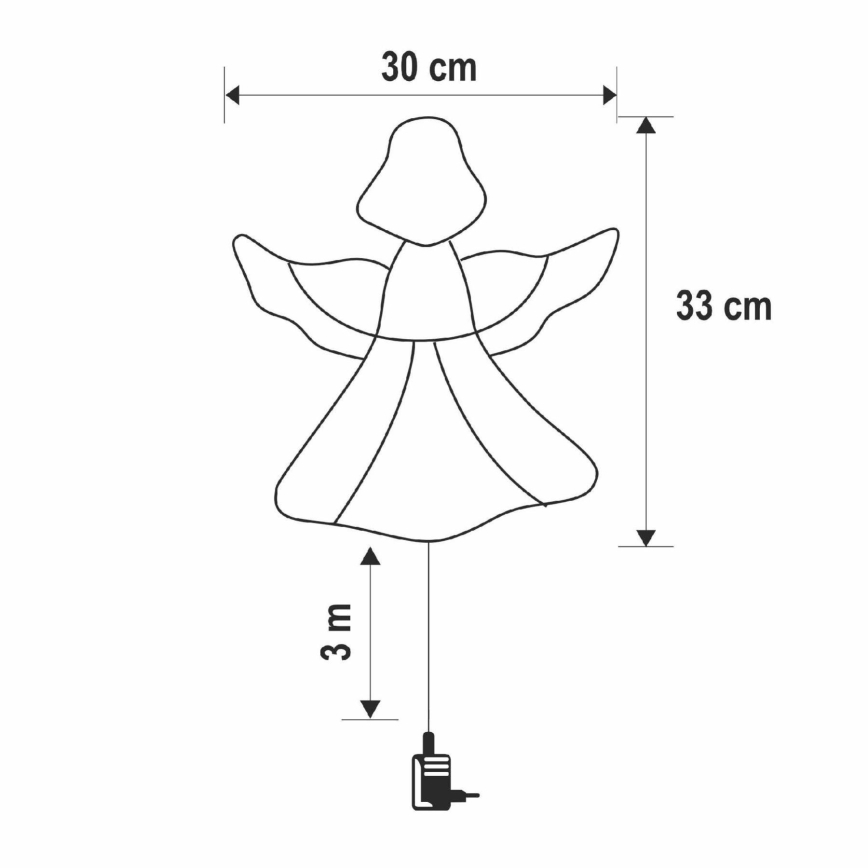 LED vianočná dekorácia do okna 35xLED/230V IP44 anjel teplá biela