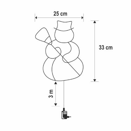 LED Vianočná dekorácia do okna 35xLED/230V IP44 snehuliak teplá biela