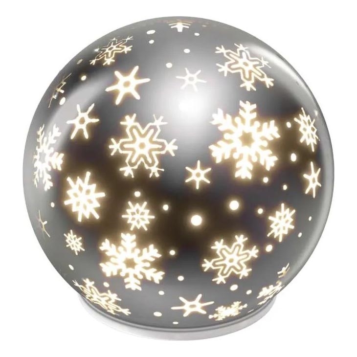 LED vianočná dekorácia LED/0,3W/3xAA, guľa, priemer 12 cm