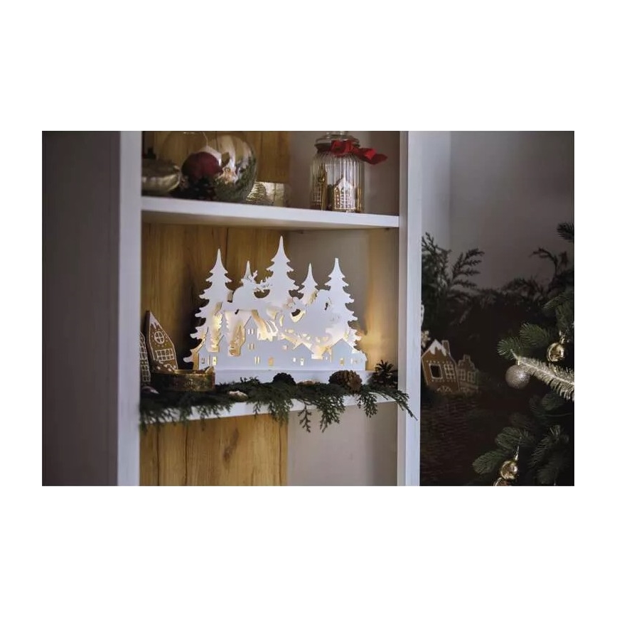 LED Vianočná dekorácia LED/2xAA dedinka
