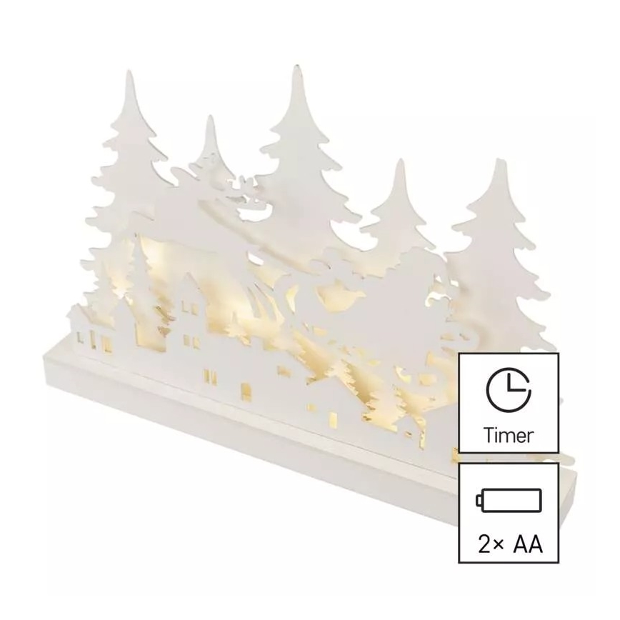 LED Vianočná dekorácia LED/2xAA dedinka