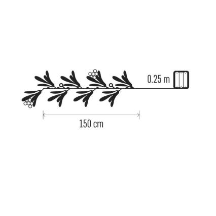 LED vianočná dekorácia — 25× LED, napájanie 3× AA