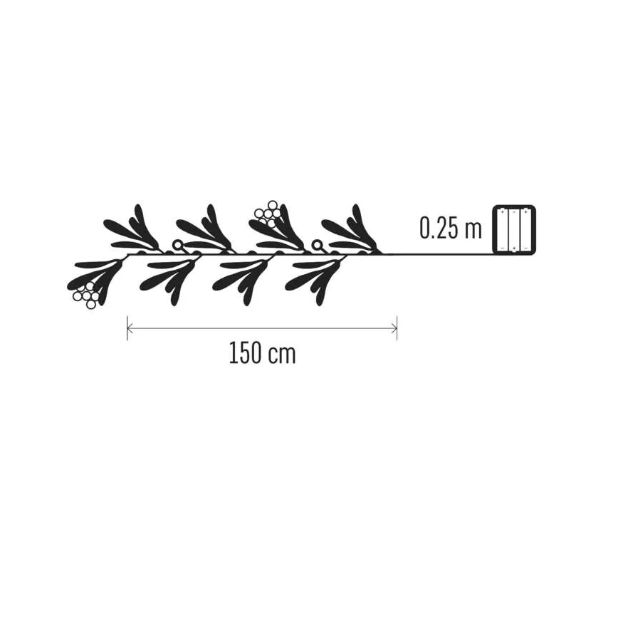 LED vianočná dekorácia — 25× LED, napájanie 3× AA