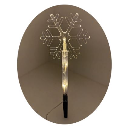 LED vianočná exteriérová dekorácia 3xLED/2xAA IP44 teplá biela vločka
