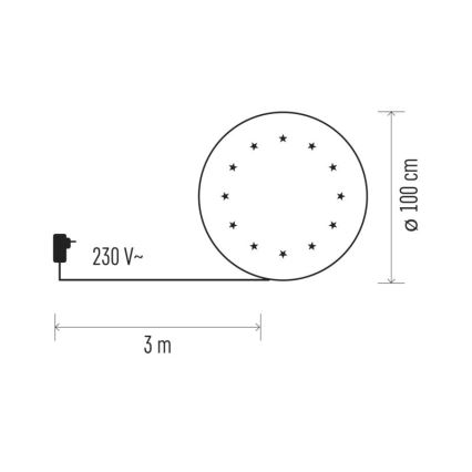 LED Vianočná podložka pod stromček 12xLED/1,2W/230V