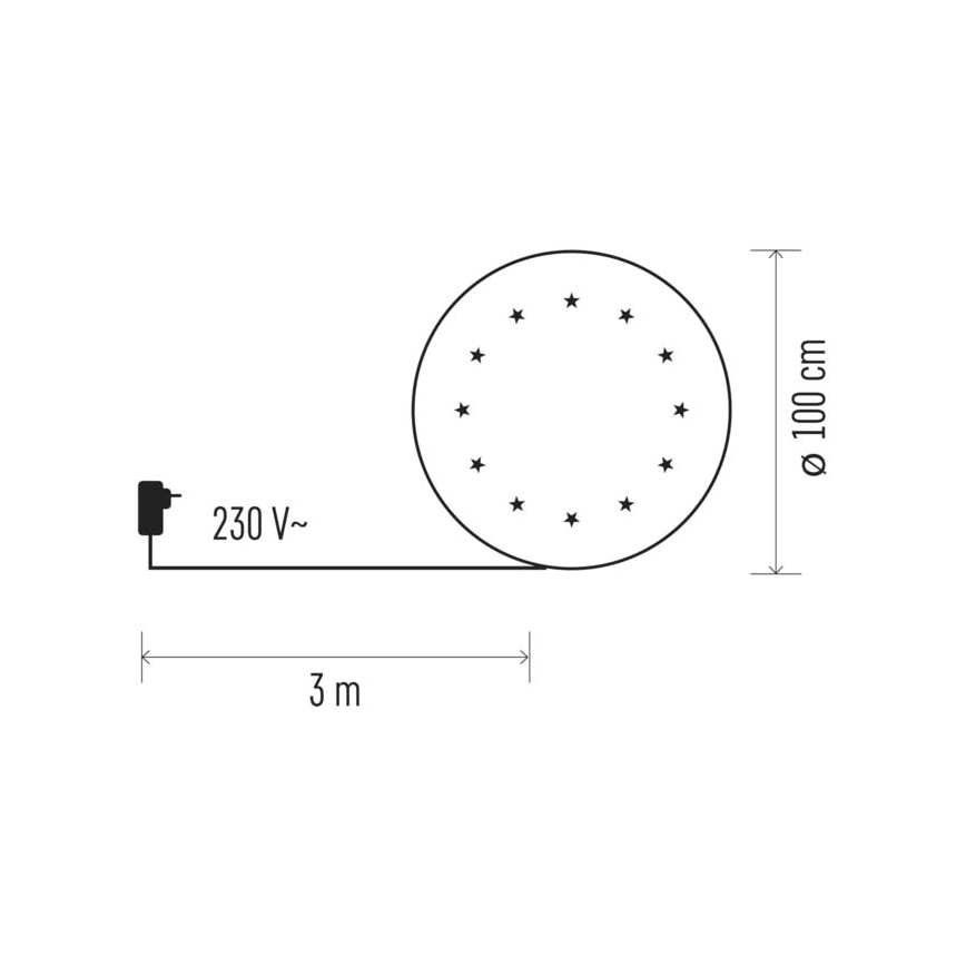 LED Vianočná podložka pod stromček 12xLED/1,2W/230V