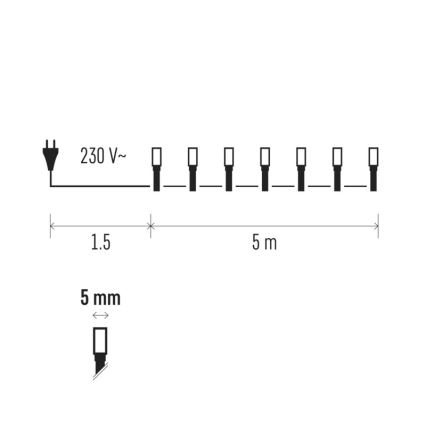 LED Vianočná reťaz 100xLED 6,5m teplá biela