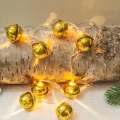 LED Vianočná reťaz 10xLED/2xAA/teplá biela 1,8m rolničky