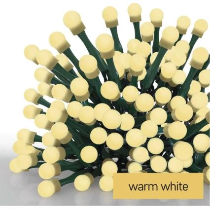 LED vianočná reťaz 200 LED / 8 funkcií, 20 m, IP44, teplá biela