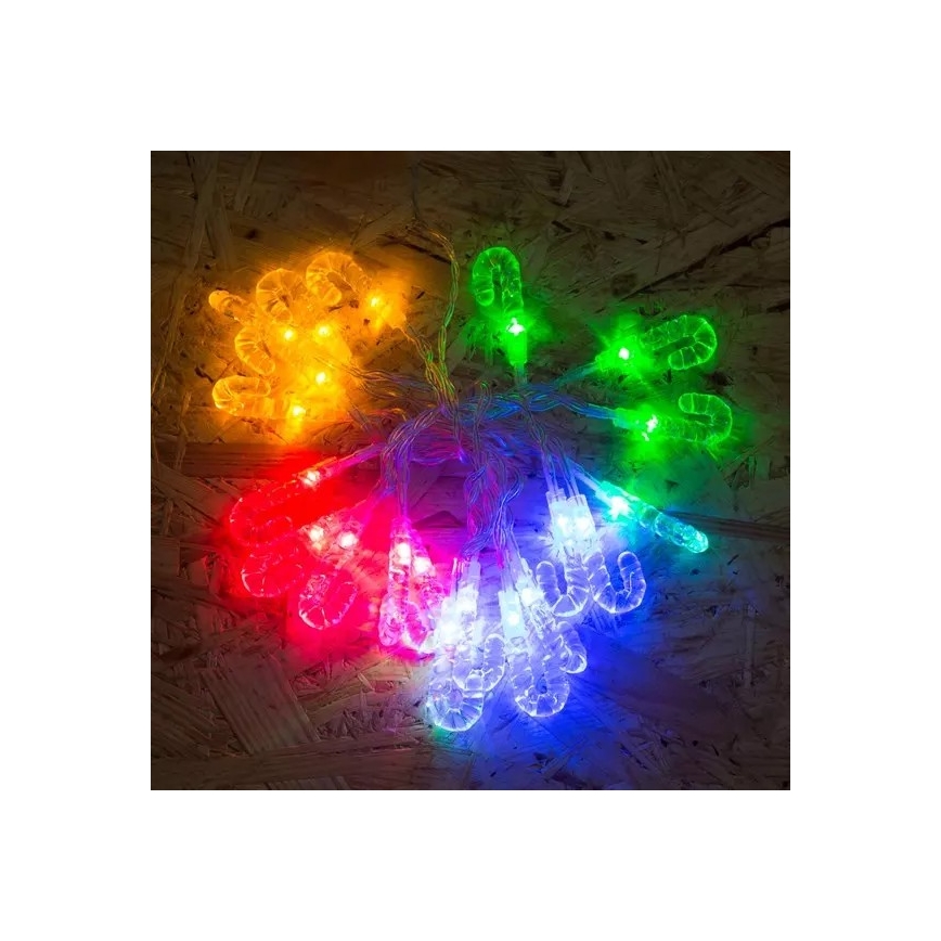 LED Vianočná reťaz 20xLED 2,25m multicolor palička