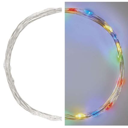 LED Vianočná reťaz 20xLED/2xAA 2,4m multicolor