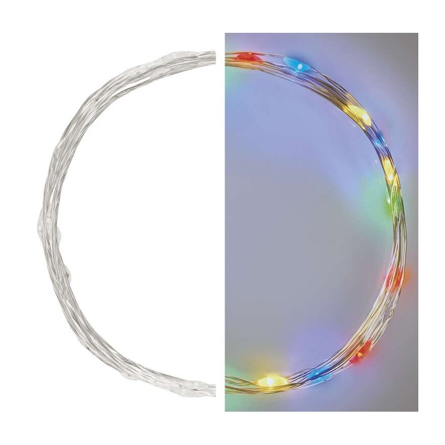 LED Vianočná reťaz 20xLED/2xAA 2,4m multicolor
