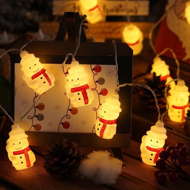 LED Vianočná reťaz 20xLED/3xAA/teplá biela 3,3m snehuliaci