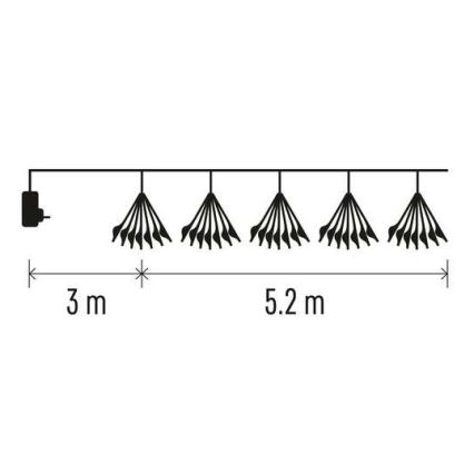 LED Vianočná reťaz 300xLED/8,2m teplá biela