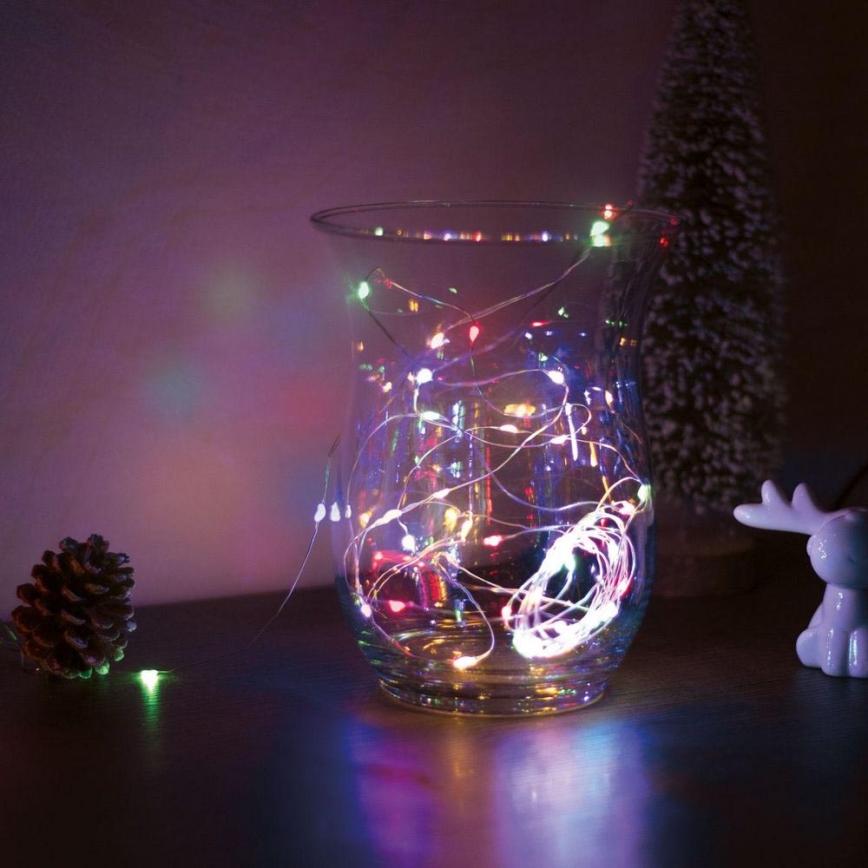 LED Vianočná reťaz 50xLED/3xAA 5,25m multicolor