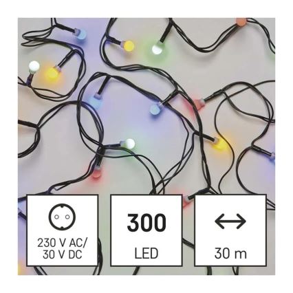 LED Vianočná svetelná reťaz 300xLED/8 funkcií 35m IP44 teplá biela